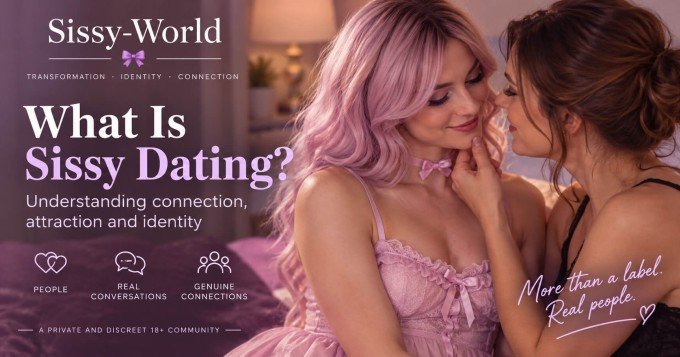 Two feminine adults sharing a close personal moment representing connection and sissy dating